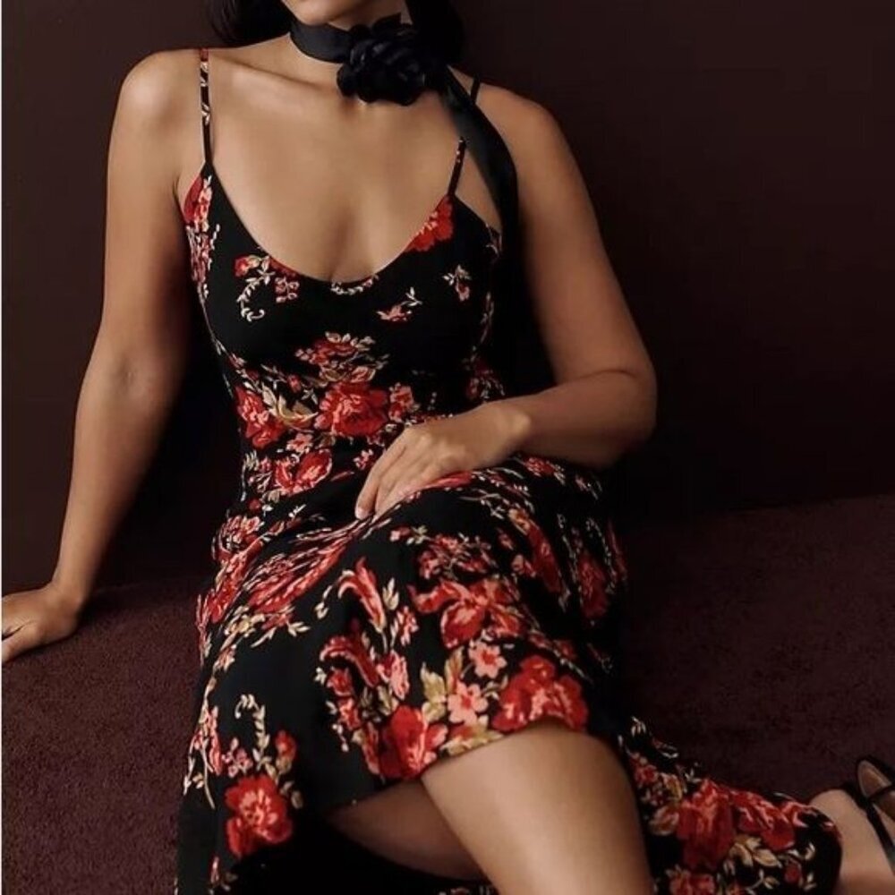 NWT Reformation Parma Floral Slip Maxi Dress M 90s Coquette Girl Bohemian Chic